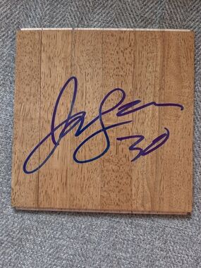 Jon Leuer signed Detroit Pistons Memphis Grizzlies Floor autographed